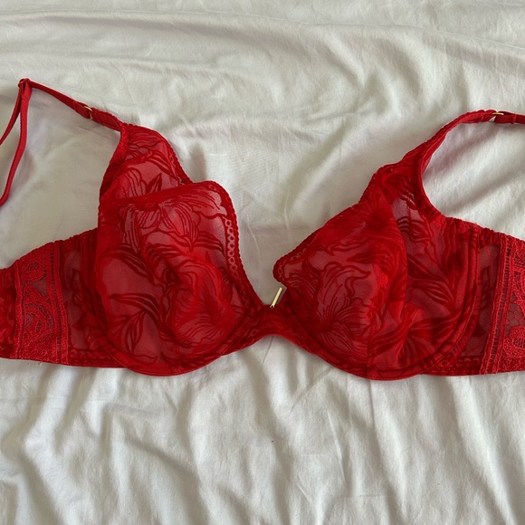 Aubade Vibrant Red Lace Bra